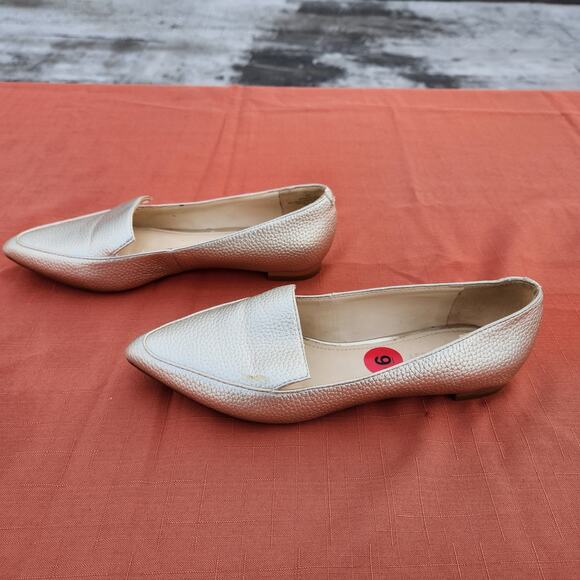 Nine West Size 6M Abay Womens Gold Metallic Pointed Toe Flats Shoes Workwear - Picture 10 of 10